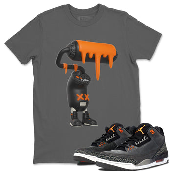 3s Fear shirt to match jordans 3D Paint Roller sneaker tees Air Jordan 3 Fear SNRT Sneaker Release Tees Unisex Cool Grey 1 T-Shirt
