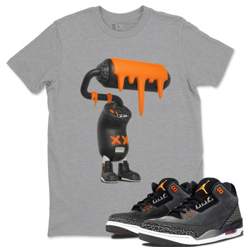 3s Fear shirt to match jordans 3D Paint Roller sneaker tees Air Jordan 3 Fear SNRT Sneaker Release Tees Unisex Heather Grey 1 T-Shirt