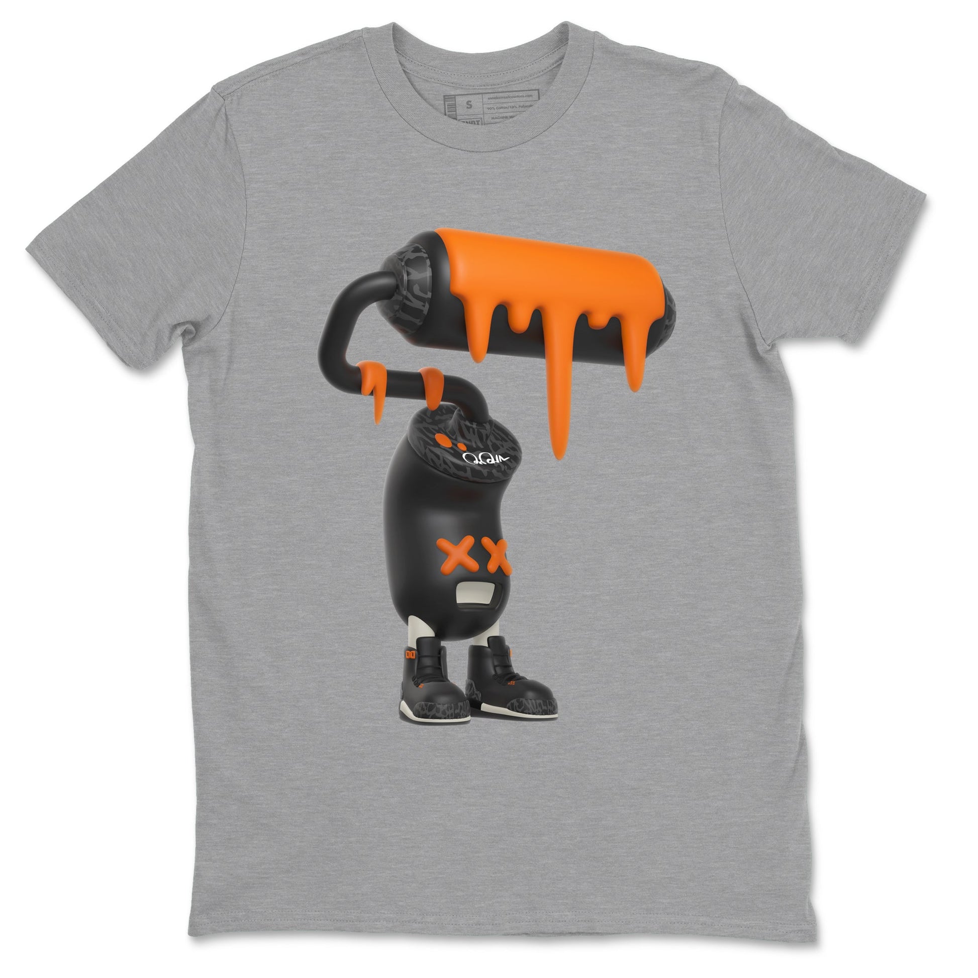 3s Fear shirt to match jordans 3D Paint Roller sneaker tees Air Jordan 3 Fear SNRT Sneaker Release Tees Unisex Heather Grey 2 T-Shirt