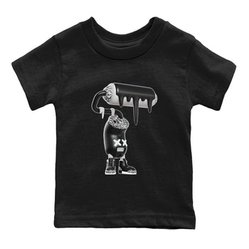 3s Green Glow shirt to match jordans 3D Paint Roller sneaker tees Air Jordan 3 Green Glow SNRT sneaker release tees baby toddler Black 2 cotton Shirt