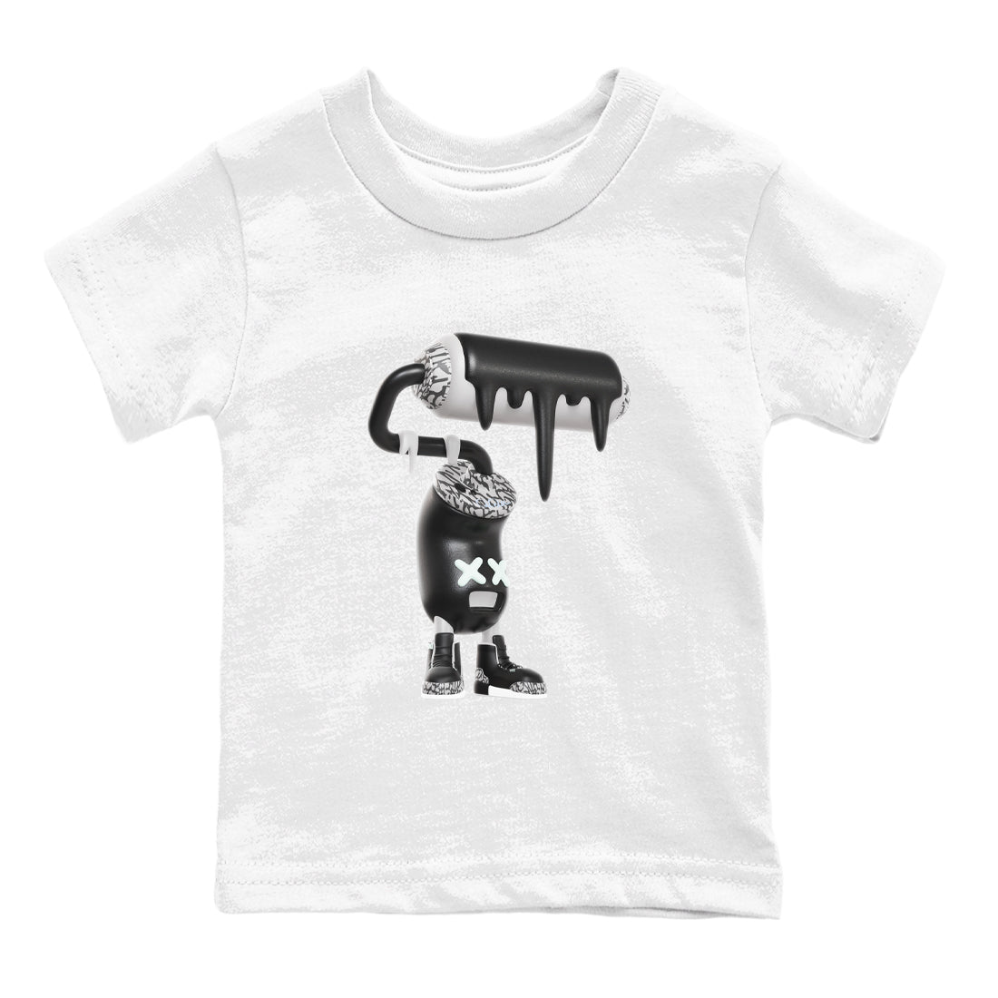 3s Green Glow shirt to match jordans 3D Paint Roller sneaker tees Air Jordan 3 Green Glow SNRT sneaker release tees baby toddler White 2 cotton Shirt