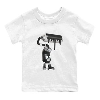 3s Green Glow shirt to match jordans 3D Paint Roller sneaker tees Air Jordan 3 Green Glow SNRT sneaker release tees baby toddler White 2 cotton Shirt
