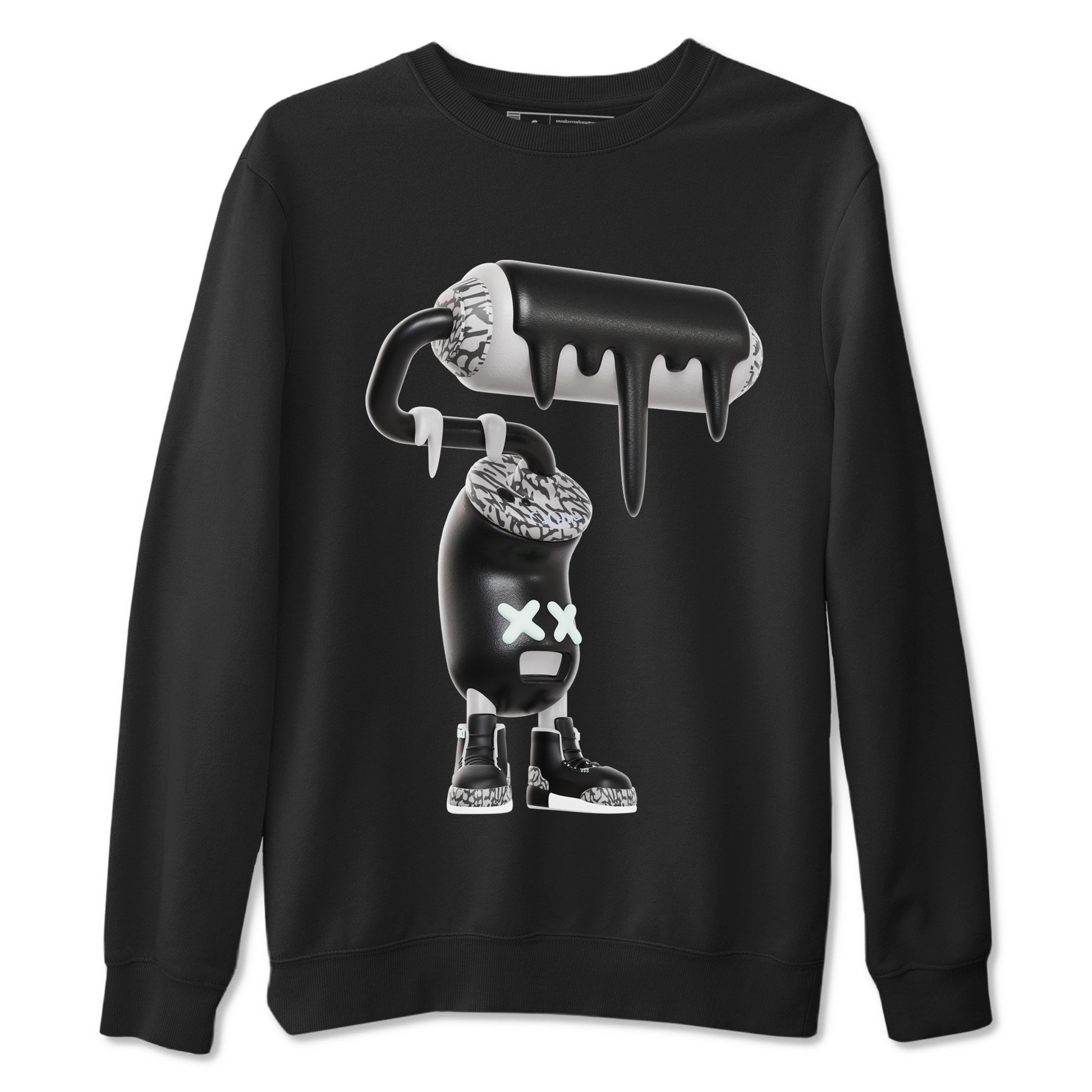 3s Green Glow shirt to match jordans 3D Paint Roller sneaker tees Air Jordan 3 Green Glow SNRT Sneaker Release Tees unisex cotton Black 2 crew neck shirt