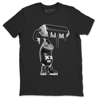 3s Green Glow shirt to match jordans 3D Paint Roller sneaker tees Air Jordan 3 Green Glow SNRT Sneaker Release Tees unisex cotton Black 2 crew neck shirt