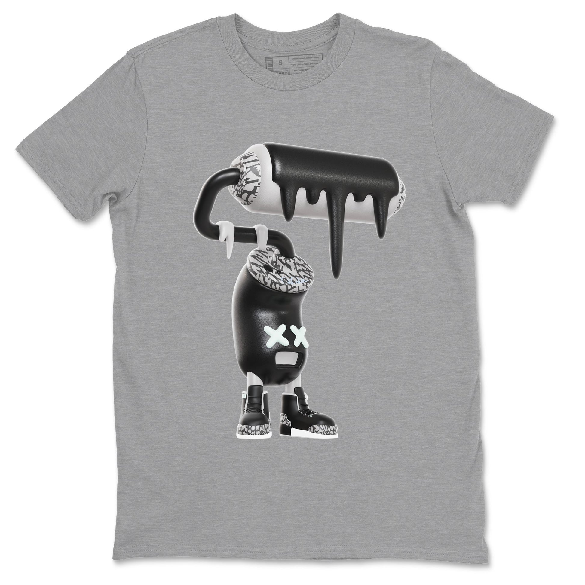 3s Green Glow shirt to match jordans 3D Paint Roller sneaker tees Air Jordan 3 Green Glow SNRT Sneaker Release Tees unisex cotton Heather Grey 2 crew neck shirt