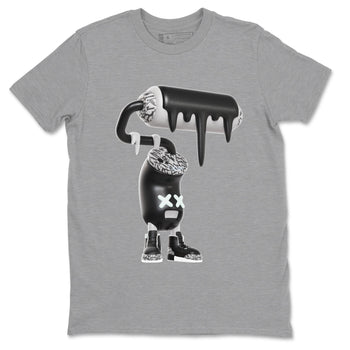 3s Green Glow shirt to match jordans 3D Paint Roller sneaker tees Air Jordan 3 Green Glow SNRT Sneaker Release Tees unisex cotton Heather Grey 2 crew neck shirt