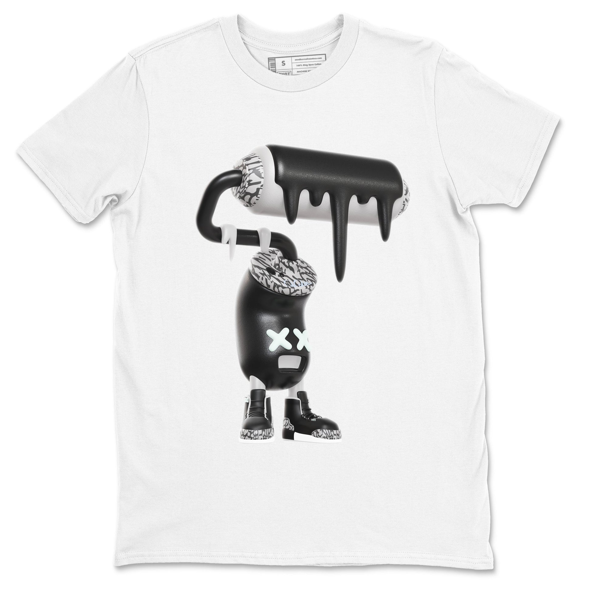 3s Green Glow shirt to match jordans 3D Paint Roller sneaker tees Air Jordan 3 Green Glow SNRT Sneaker Release Tees unisex cotton White 2 crew neck shirt