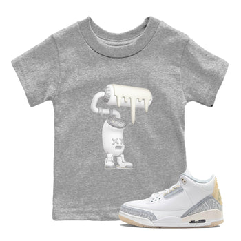 3s Ivory shirt to match jordans 3D Paint Roller sneaker tees Air Jordan 3 Ivory SNRT sneaker release tees baby toddler Heather Grey 1 cotton Shirt