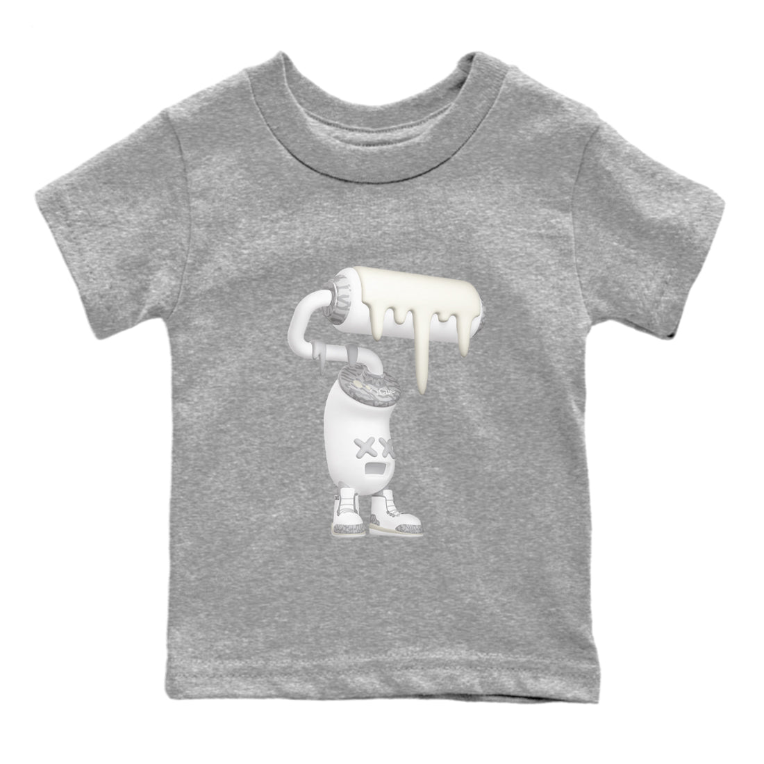 3s Ivory shirt to match jordans 3D Paint Roller sneaker tees Air Jordan 3 Ivory SNRT sneaker release tees baby toddler Heather Grey 2 cotton Shirt