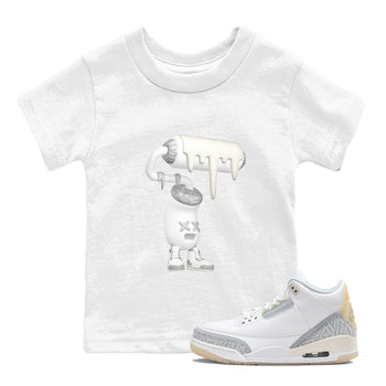3s Ivory shirt to match jordans 3D Paint Roller sneaker tees Air Jordan 3 Ivory SNRT sneaker release tees baby toddler White 1 cotton Shirt