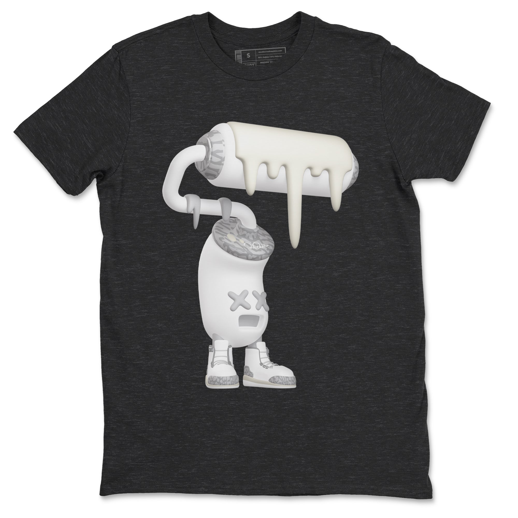 3s Ivory shirt to match jordans 3D Paint Roller sneaker tees Air Jordan 3 Ivory SNRT Sneaker Release Tees unisex cotton Charcoal Heather 2 crew neck shirt