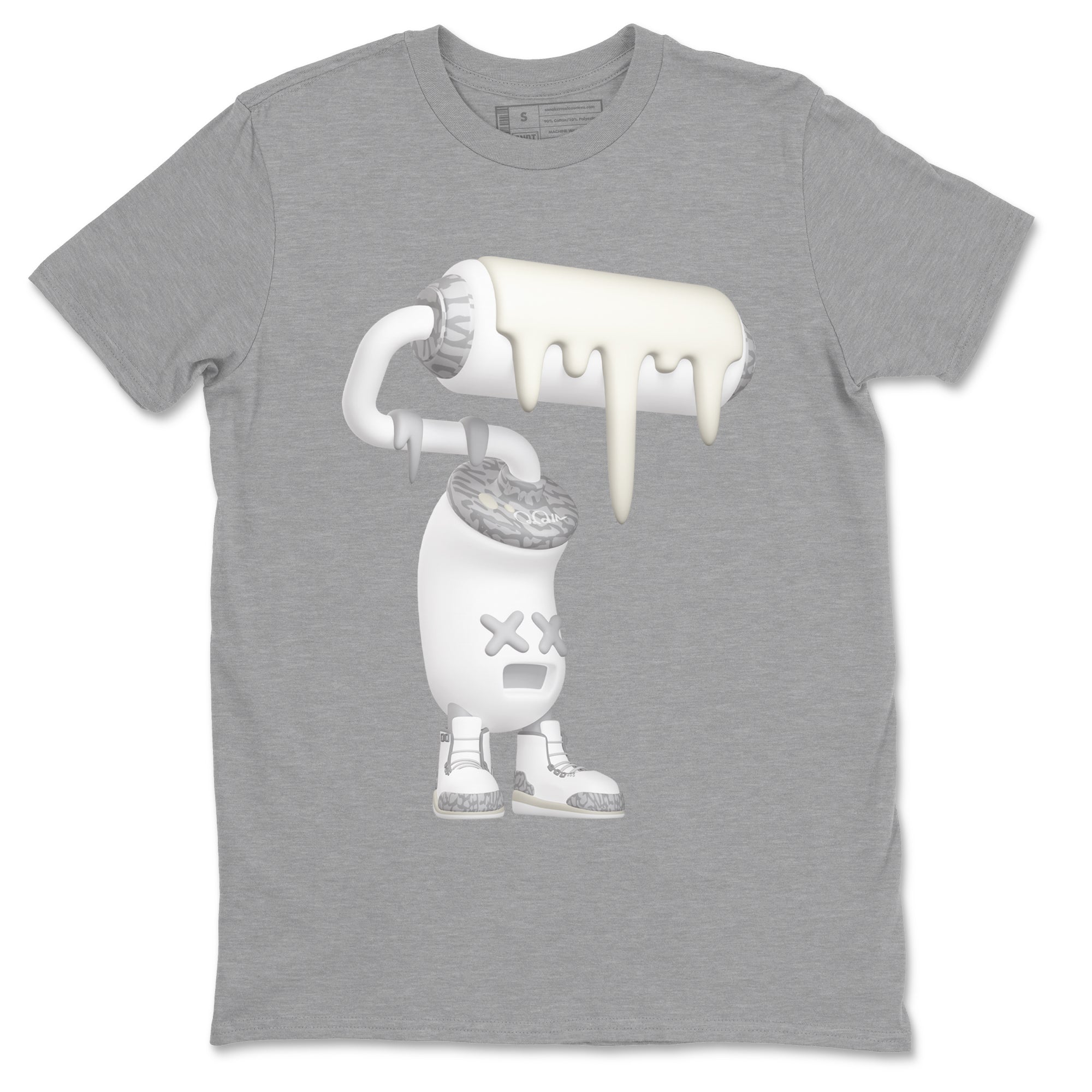 3s Ivory shirt to match jordans 3D Paint Roller sneaker tees Air Jordan 3 Ivory SNRT Sneaker Release Tees unisex cotton Heather Grey 2 crew neck shirt