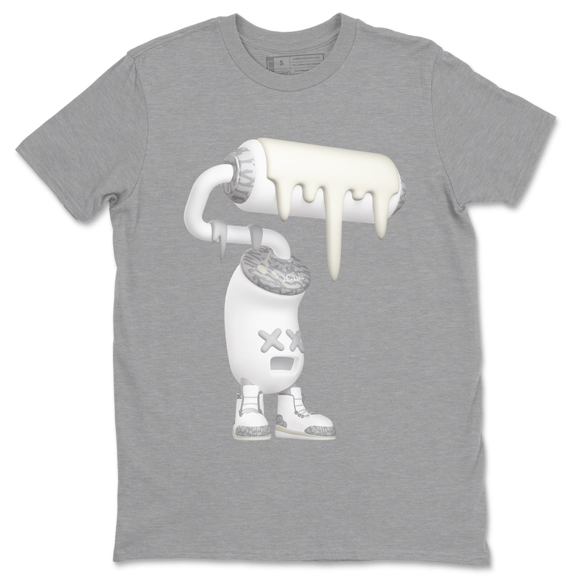 3s Ivory shirt to match jordans 3D Paint Roller sneaker tees Air Jordan 3 Ivory SNRT Sneaker Release Tees unisex cotton Heather Grey 2 crew neck shirt