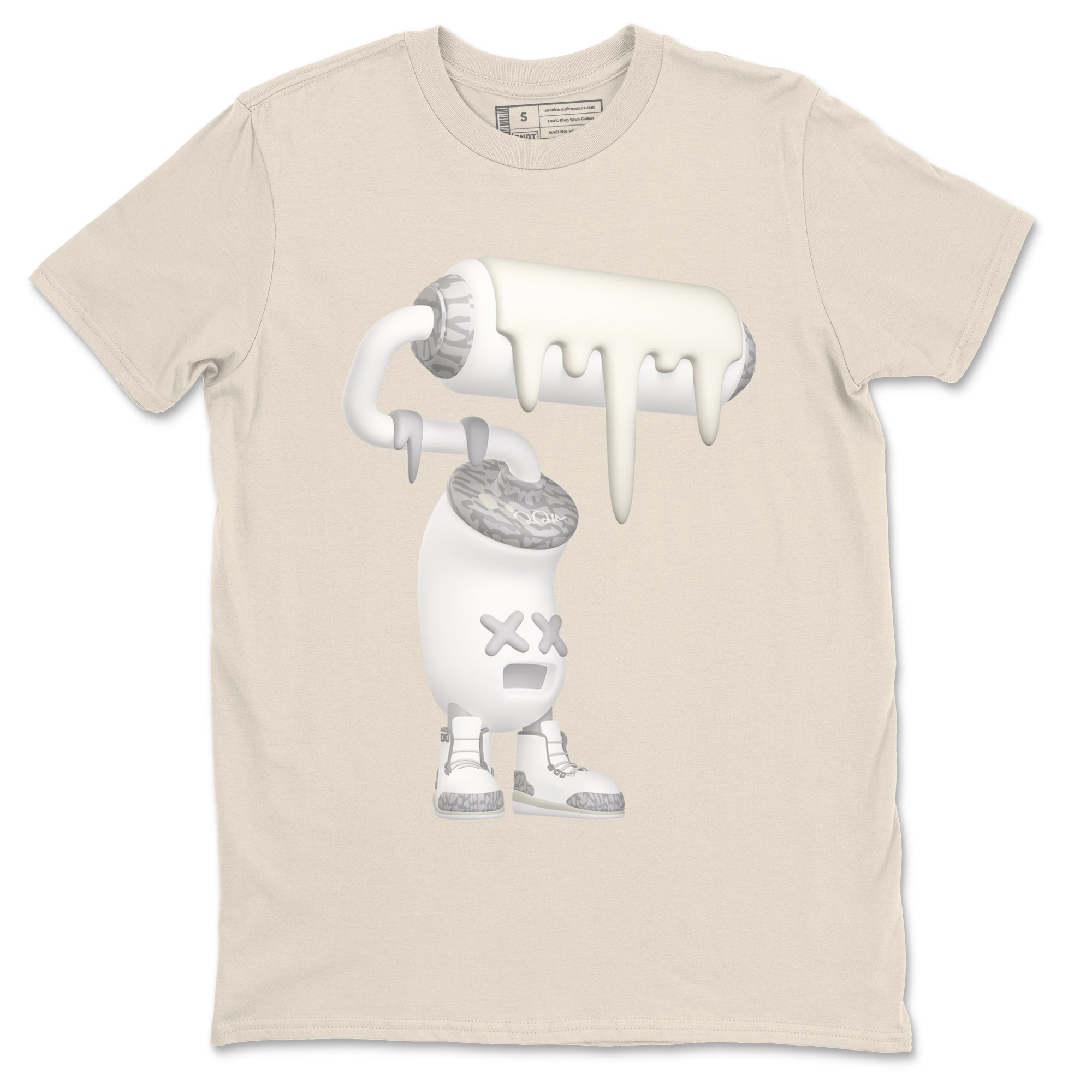 3s Ivory shirt to match jordans 3D Paint Roller sneaker tees Air Jordan 3 Ivory SNRT Sneaker Release Tees unisex cotton Natural 2 crew neck shirt