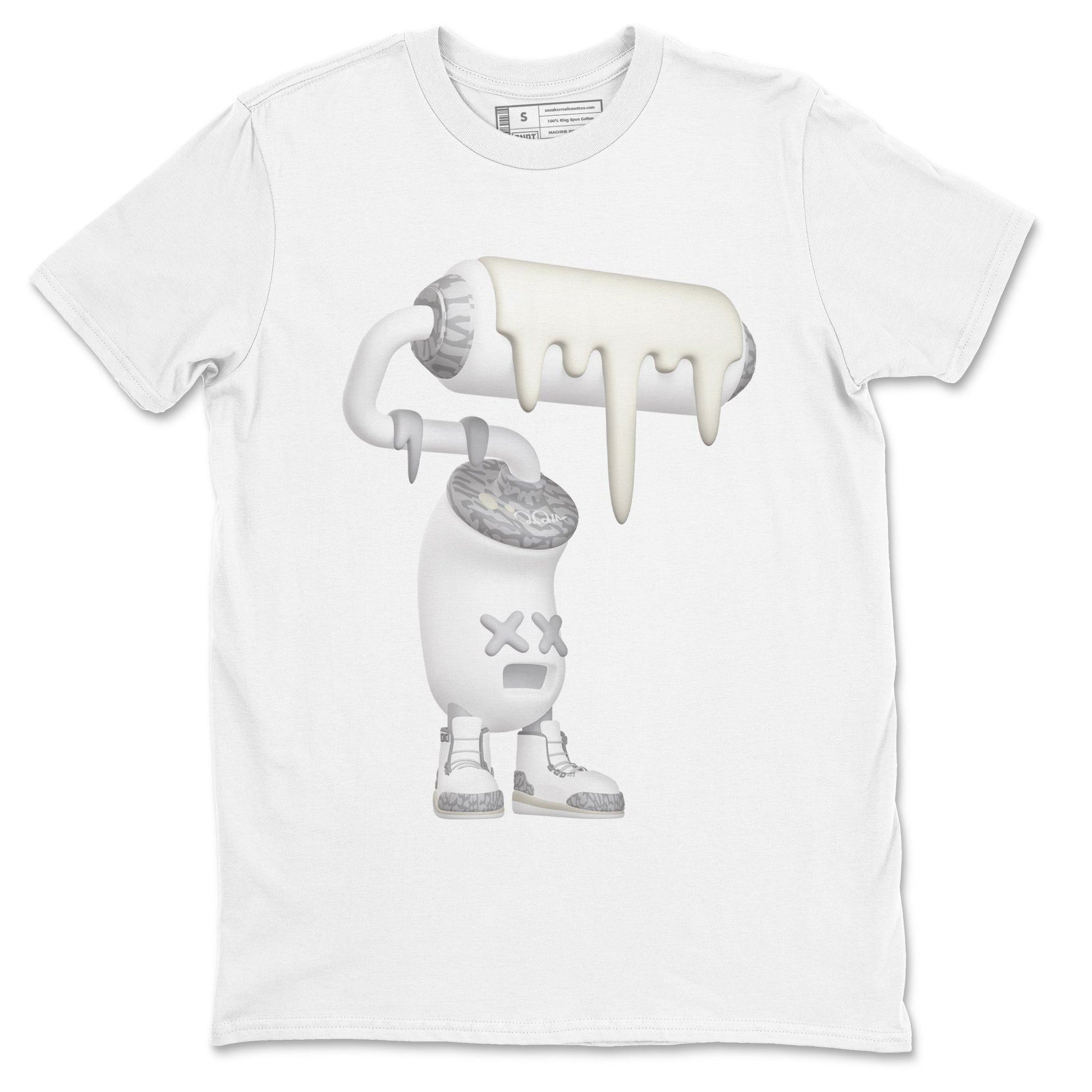 3s Ivory shirt to match jordans 3D Paint Roller sneaker tees Air Jordan 3 Ivory SNRT Sneaker Release Tees unisex cotton White 2 crew neck shirt