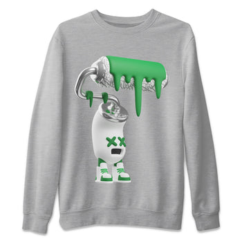 Air Jordan 3 Lucky Green Sneaker Match Tees 3D Paint Roller Sneaker Tees AJ3 Lucky Green Sneaker Release Tees Unisex Shirts Heather Grey 2