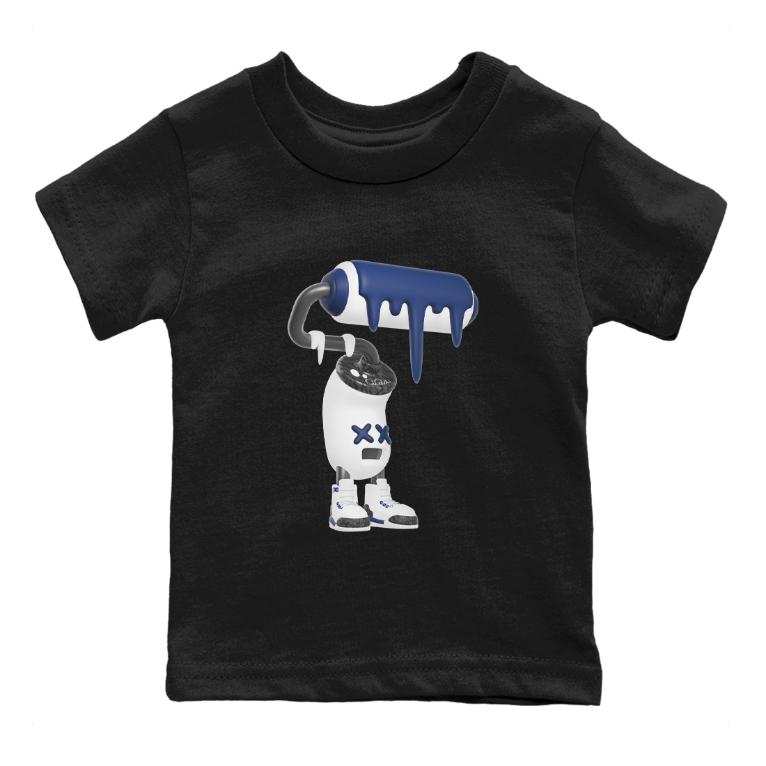3s Midnight Navy shirt to match jordans 3D Paint Roller sneaker tees Air Jordan 3 Midnight Navy SNRT sneaker release tees baby toddler Black 2 cotton Shirt
