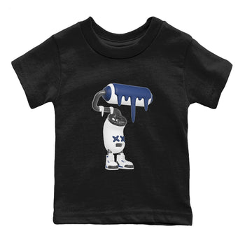 3s Midnight Navy shirt to match jordans 3D Paint Roller sneaker tees Air Jordan 3 Midnight Navy SNRT sneaker release tees baby toddler Black 2 cotton Shirt