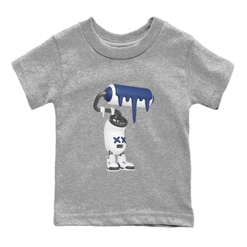 3s Midnight Navy shirt to match jordans 3D Paint Roller sneaker tees Air Jordan 3 Midnight Navy SNRT sneaker release tees baby toddler Heather Grey 2 cotton Shirt
