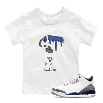 3s Midnight Navy shirt to match jordans 3D Paint Roller sneaker tees Air Jordan 3 Midnight Navy SNRT sneaker release tees baby toddler White 1 cotton Shirt