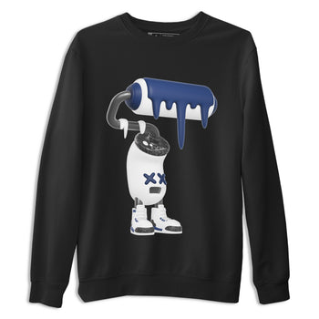 3s Midnight Navy shirt to match jordans 3D Paint Roller sneaker tees Air Jordan 3 Midnight Navy SNRT Sneaker Release Tees unisex cotton Black 2 crew neck shirt