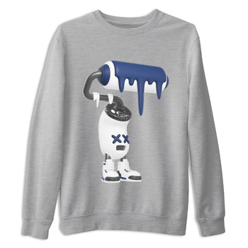 3s Midnight Navy shirt to match jordans 3D Paint Roller sneaker tees Air Jordan 3 Midnight Navy SNRT Sneaker Release Tees unisex cotton Heather Grey 2 crew neck shirt