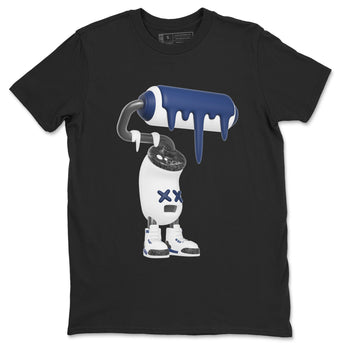 3s Midnight Navy shirt to match jordans 3D Paint Roller sneaker tees Air Jordan 3 Midnight Navy SNRT Sneaker Release Tees unisex cotton Black 2 crew neck shirt