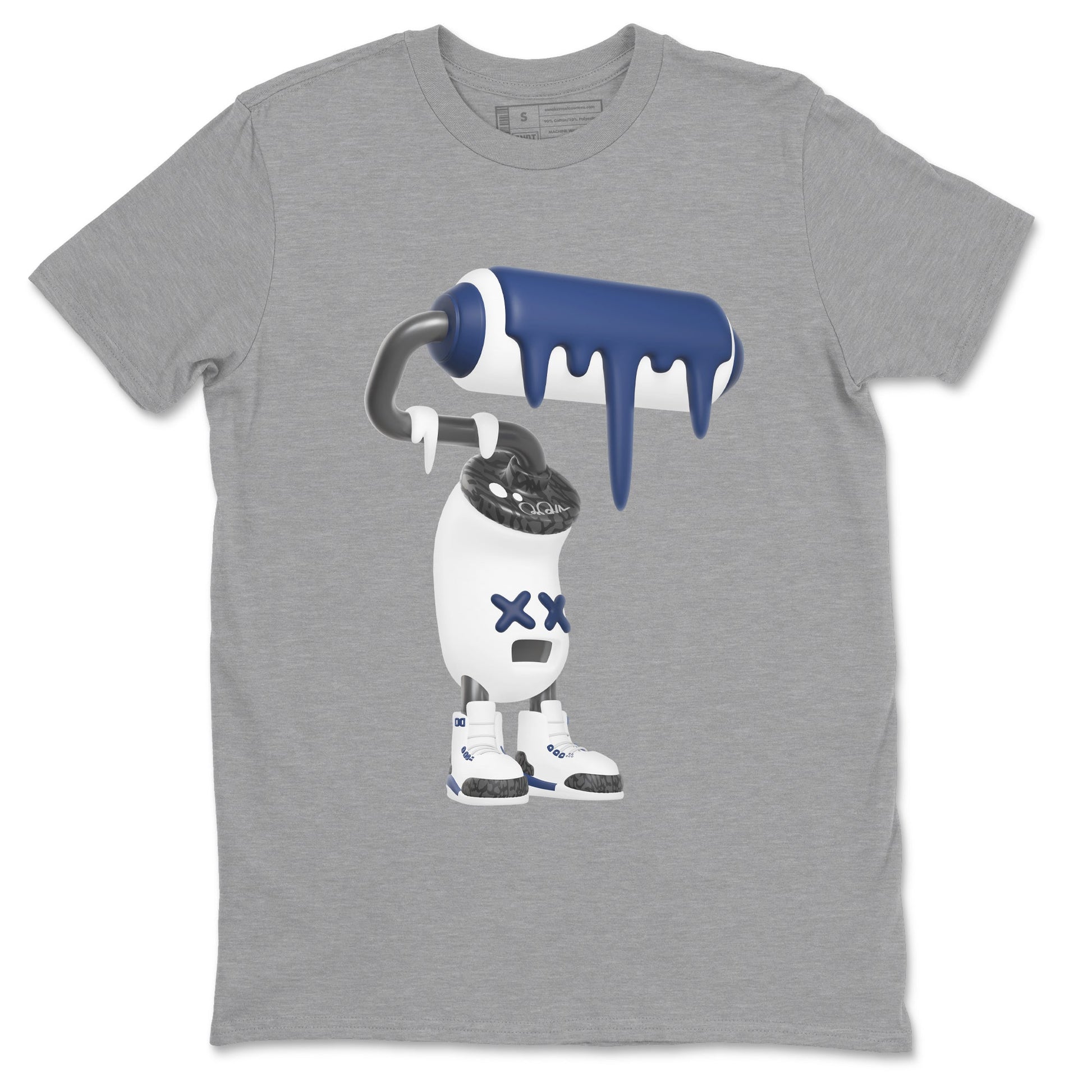 3s Midnight Navy shirt to match jordans 3D Paint Roller sneaker tees Air Jordan 3 Midnight Navy SNRT Sneaker Release Tees unisex cotton Heather Grey 2 crew neck shirt