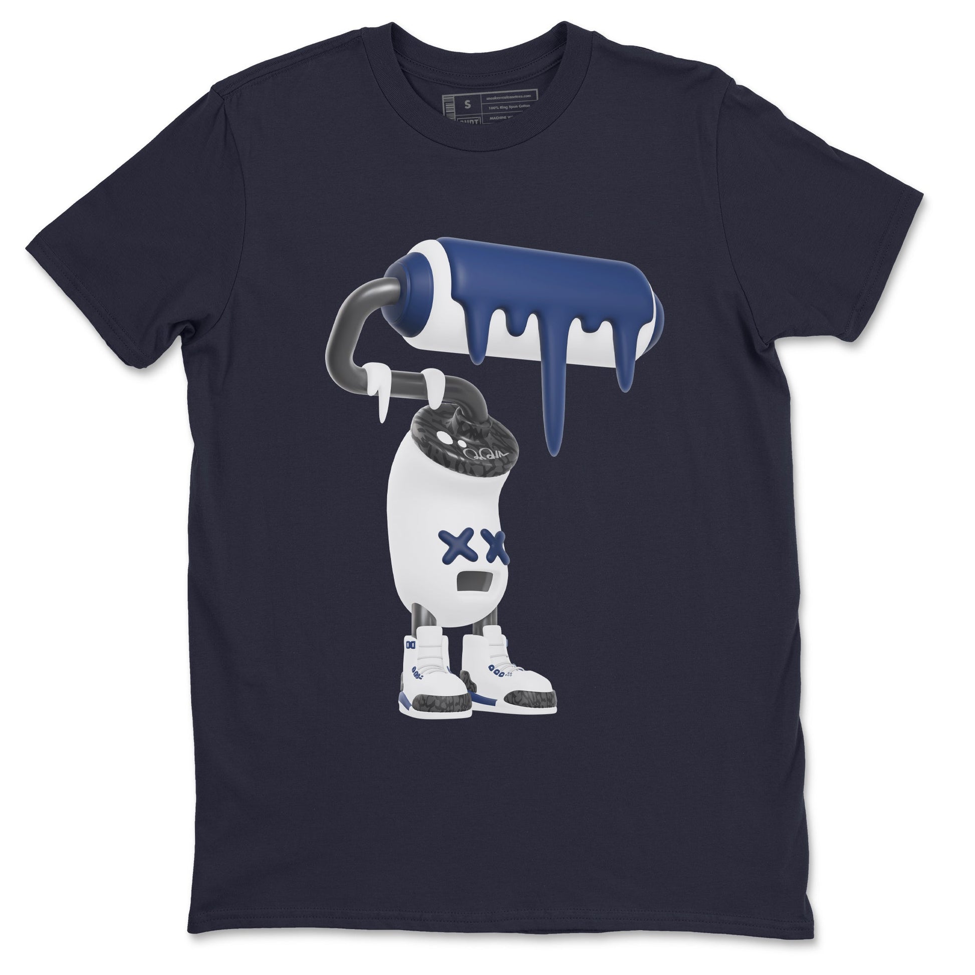3s Midnight Navy shirt to match jordans 3D Paint Roller sneaker tees Air Jordan 3 Midnight Navy SNRT Sneaker Release Tees unisex cotton Navy 2 crew neck shirt