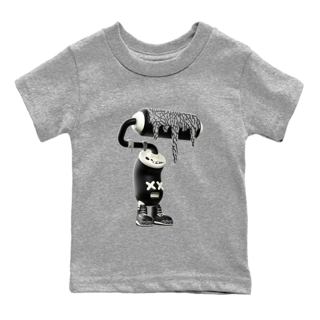 Air Jordan 3 Off Noir shirt to match jordans 3D Paint Roller sneaker tees AJ3 Off Noir SNRT Sneaker Release Tees Baby Toddler Heather Grey 2 T-Shirt