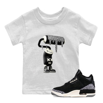 Air Jordan 3 Off Noir shirt to match jordans 3D Paint Roller sneaker tees AJ3 Off Noir SNRT Sneaker Release Tees Baby Toddler White 1 T-Shirt