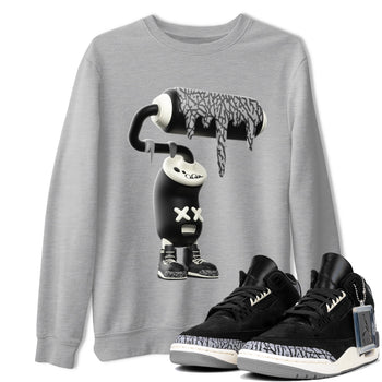Air Jordan 3 Off Noir shirt to match jordans 3D Paint Roller sneaker tees AJ3 Off Noir SNRT Sneaker Release Tees Unisex Heather Grey 1 T-Shirt