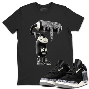 Air Jordan 3 Off Noir shirt to match jordans 3D Paint Roller sneaker tees AJ3 Off Noir SNRT Sneaker Release Tees Unisex Black 1 T-Shirt