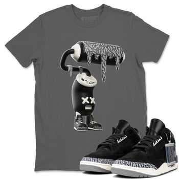 Air Jordan 3 Off Noir shirt to match jordans 3D Paint Roller sneaker tees AJ3 Off Noir SNRT Sneaker Release Tees Unisex Cool Grey 1 T-Shirt