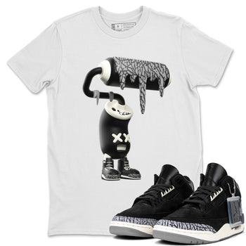 Air Jordan 3 Off Noir shirt to match jordans 3D Paint Roller sneaker tees AJ3 Off Noir SNRT Sneaker Release Tees Unisex White 1 T-Shirt