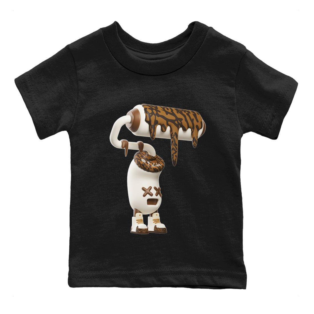 Air Jordan 3 Palomino Sneaker Match Tees 3D Paint Roller Sneaker Tees AJ3 Palomino Sneaker Release Tees Kids Shirts Black 2