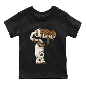 Air Jordan 3 Palomino Sneaker Match Tees 3D Paint Roller Sneaker Tees AJ3 Palomino Sneaker Release Tees Kids Shirts Black 2