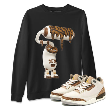 Air Jordan 3 Palomino Sneaker Match Tees 3D Paint Roller Sneaker Tees AJ3 Palomino Sneaker Release Tees Unisex Shirts Black 1