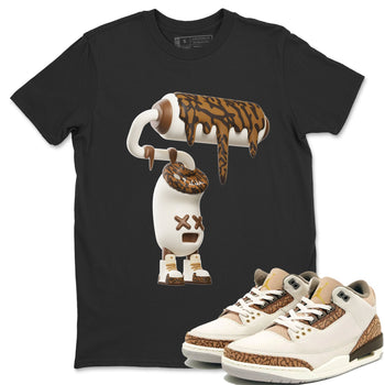 Air Jordan 3 Palomino Sneaker Match Tees 3D Paint Roller Sneaker Tees AJ3 Palomino Sneaker Release Tees Unisex Shirts Black 1