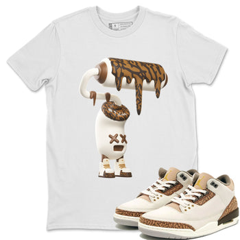Air Jordan 3 Palomino Sneaker Match Tees 3D Paint Roller Sneaker Tees AJ3 Palomino Sneaker Release Tees Unisex Shirts White 1