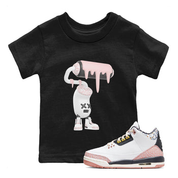 Air Jordan 3 GS Vintage Floral shirt to match jordans 3D Paint Roller sneaker tees Air Jordan 3 Vintage Floral SNRT sneaker release tees baby toddler Black 1 cotton Shirt