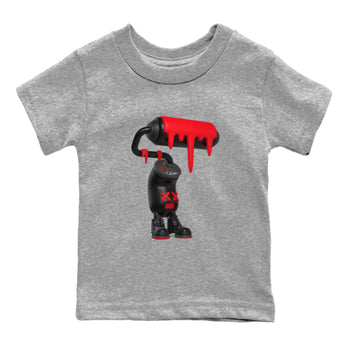 4s Bred Reimagined shirt to match jordans 3D Paint Roller sneaker tees Air Jordan 4 Bred Reimagined SNRT Sneaker Release Tees Baby Toddler Heather Grey 2 T-Shirt