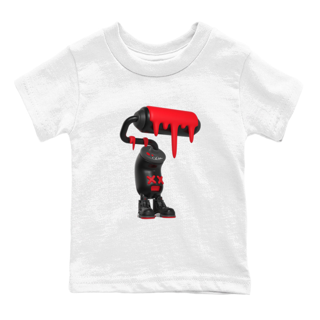 4s Bred Reimagined shirt to match jordans 3D Paint Roller sneaker tees Air Jordan 4 Bred Reimagined SNRT Sneaker Release Tees Baby Toddler White 2 T-Shirt