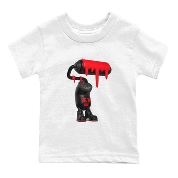 4s Bred Reimagined shirt to match jordans 3D Paint Roller sneaker tees Air Jordan 4 Bred Reimagined SNRT Sneaker Release Tees Baby Toddler White 2 T-Shirt