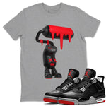 4s Bred Reimagined shirt to match jordans 3D Paint Roller sneaker tees Air Jordan 4 Bred Reimagined SNRT Sneaker Release Tees Unisex Heather Grey 1 T-Shirt