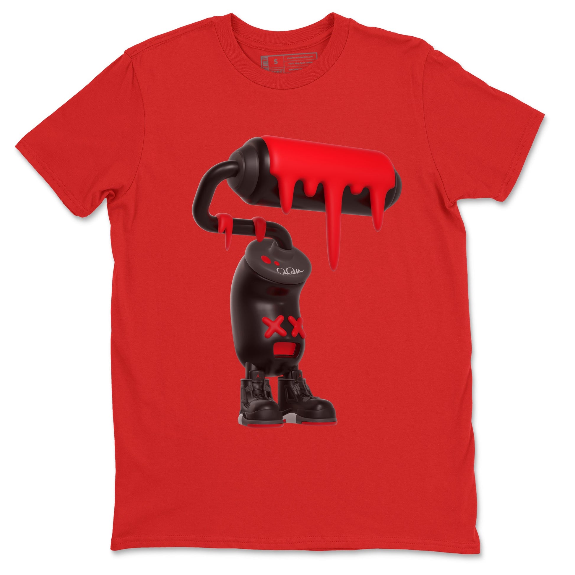 4s Bred Reimagined shirt to match jordans 3D Paint Roller sneaker tees Air Jordan 4 Bred Reimagined SNRT Sneaker Release Tees Unisex Red 2 T-Shirt