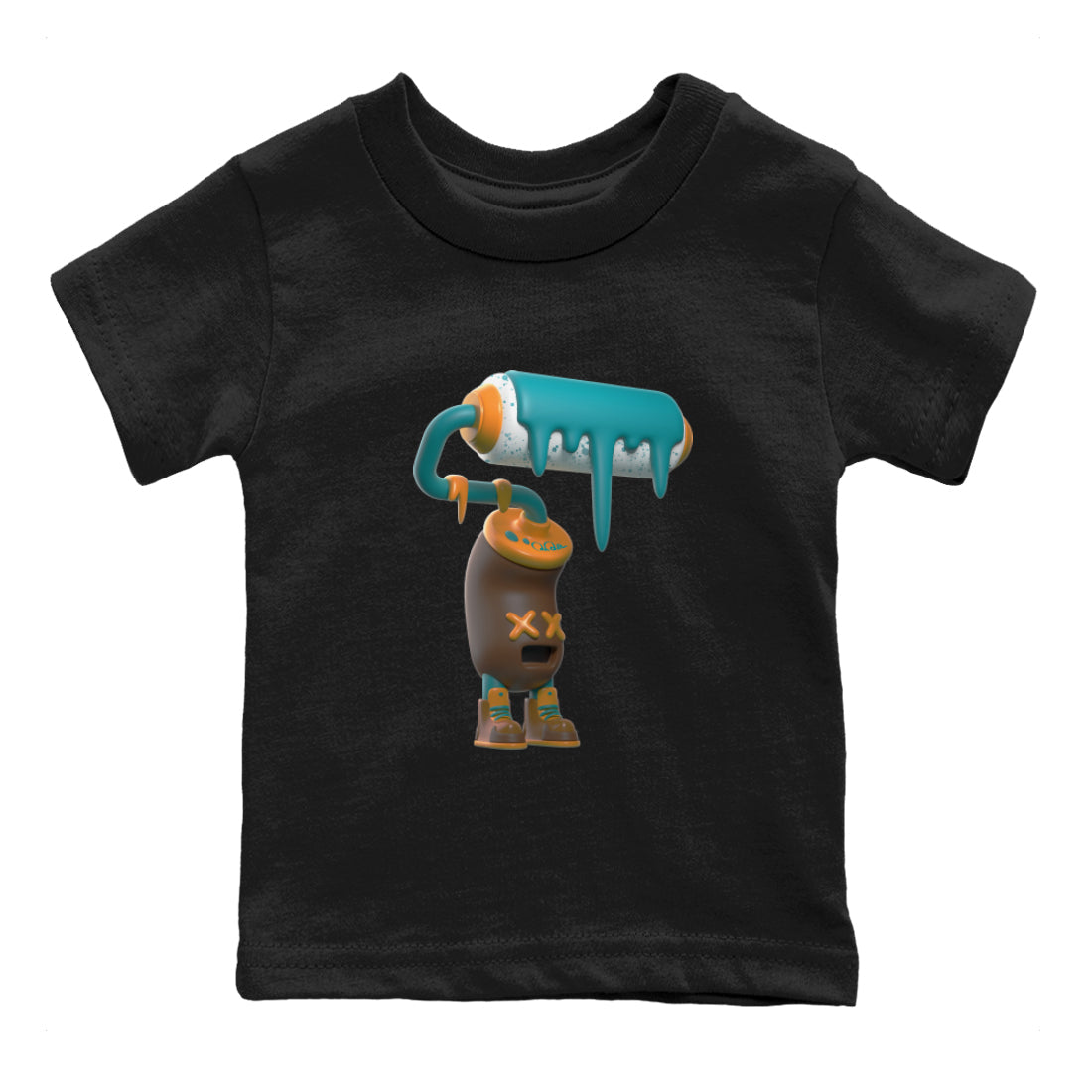 Air Jordan 4 Cacao Wow shirt to match jordans 3D Paint Roller sneaker tees AJ4 Cacao Wow SNRT Sneaker Release Tees Baby Toddler Black 2 T-Shirt