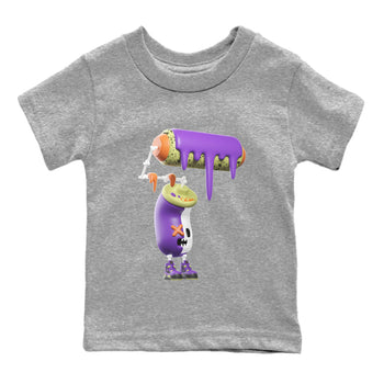 Air Jordan 4 Canyon Purple shirt to match jordans 3D Paint Roller sneaker tees AJ4 Canyon Purple SNRT Sneaker Release Tees Baby Toddler Heather Grey 2 T-Shirt, Halloween tshirt
