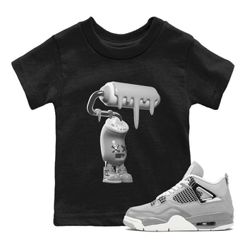 Air Jordan 4 Light Iron Ore shirt to match jordans 3D Paint Roller sneaker tees AJ4 Frozen Moments SNRT Sneaker Release Tees Baby Toddler Black 1 T-Shirt