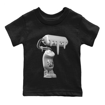Air Jordan 4 Light Iron Ore shirt to match jordans 3D Paint Roller sneaker tees AJ4 Frozen Moments SNRT Sneaker Release Tees Baby Toddler Black 2 T-Shirt
